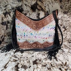 Cowhide  Tooled Purse 