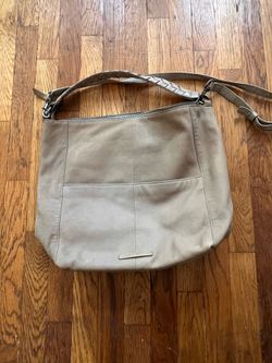 Beige Lucky Brand Leather Bag With Braided Strap