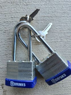 Brinks Laminated Steel Padlocks with Keys – Set of 2