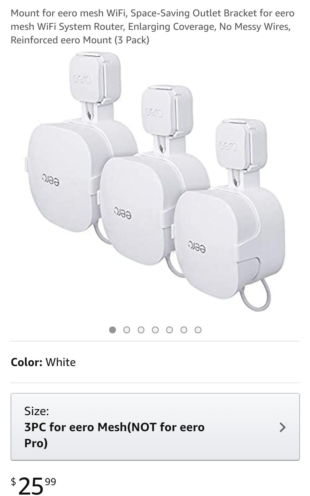 Outlet Mount for eero Mesh WIFI System