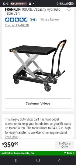 Hydraulic table lift