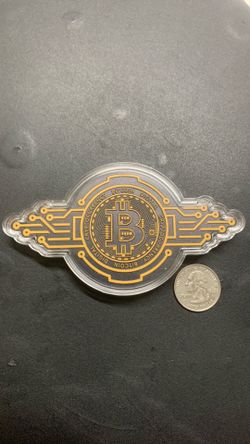 5 oz AVDP Bitcoin Colorized Copper .999 Fine with Capsule