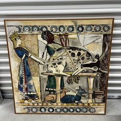 Beautiful Vintage Unique Greek Original Painting