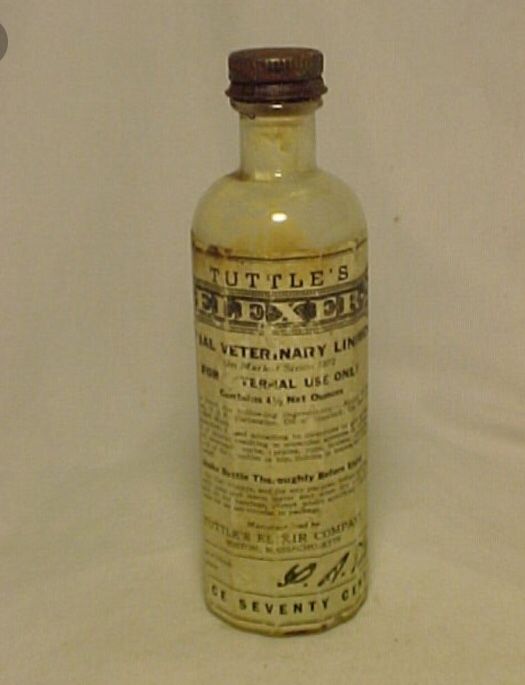 Vintage Tuttles Elixir glass bottles