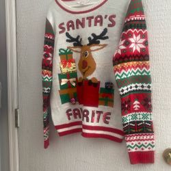 CHRISTMAS SWEATER  YOUTH  SIZE LARGE ( 12/14 ) 