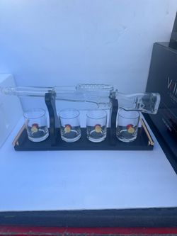 Decanter Set with Glasses,Dispenser
