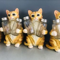 Orange Tabby Cat Salt Shakers 