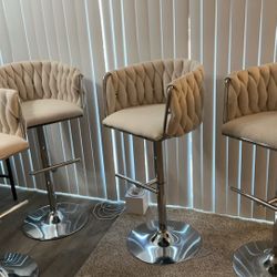 Brand NEW Modern Beige Bar Stools 360 spin- Read description(FINAL PRICE NO Negotiations)