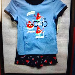 Two Piece Short Set With Front Pockets. Sizes In Description