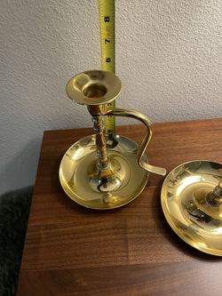 Vintage Mid Century Brass Candlesticks