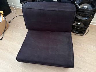 Black Fabric Floor Chair Cushion Set