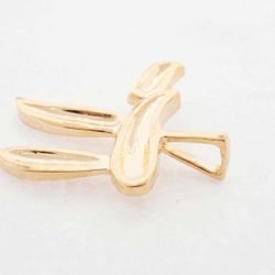 Mens 14K Yellow Gold Jewish Religious Chai Pendant Charm  #23083B