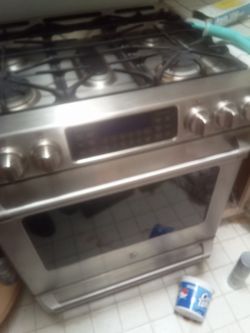 GE Café Stainless Steel Range with Over-the-Range Microwave