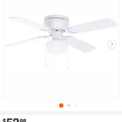 3 Hampton Bay Hampton Bay Littleton 42 in. LED Indoor White Ceiling Fan with Light Kit