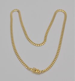 10K Solid Yellow Gold Cuban Link Chain Necklace 16.25" 3.9mm 19.1g Box Clasp