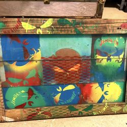 Unique wall art made out of wood slats