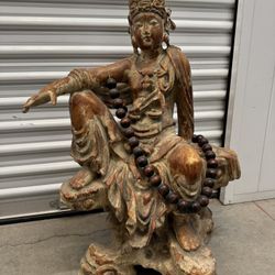  Chinese Tibetan Buddhism guanyin Buddha statue 31" Tall Made Pf Resin