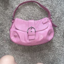 Rare Pink Leather Coach SoHo City Shoulder Bag Large