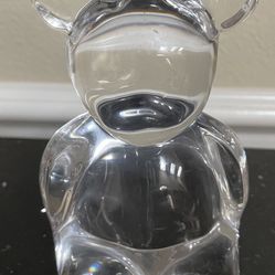 Orreries MCM Crystal Bear, Hand Blown Figurine Paperweight , Scandinavian Swedish Glass