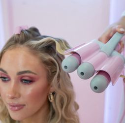 1.25" Original Pro Waver - Pink, Hair Waver 1.25" - 3 Barrel Curling Iron 1 1/4 Inch, Ceramic Barrel Waver for Thick, Thin, Long, or Short Hair - 1.25