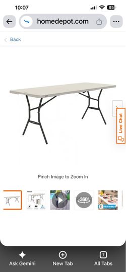 Used 6 foot foldable plastic table Used 6 foot foldable plastic table