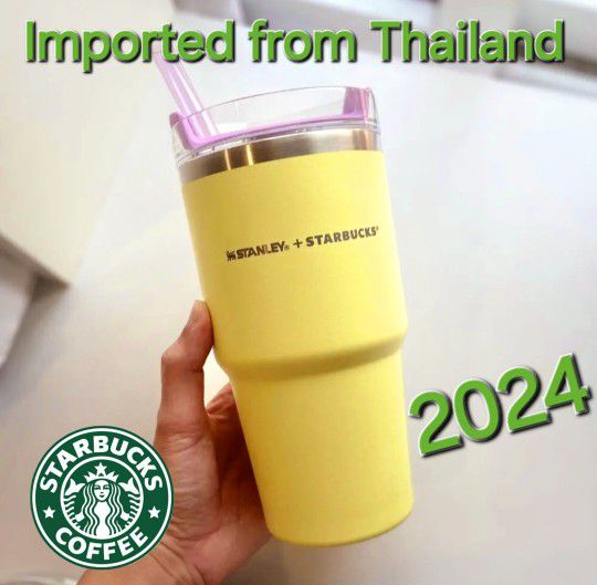 ☆BRAND NEW☆IMPORTED☆ STARBUCKS 2024 Lime Purple Stanley Cup Mug Thailand