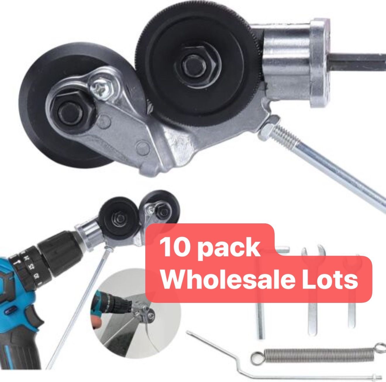 10 pack Wholesale lots Electric Drill Plate Cutter Metal Sheet Cutter Tool Free Cutting Tool Nibbler Sheet Metal Cut Plate Punch Scissors