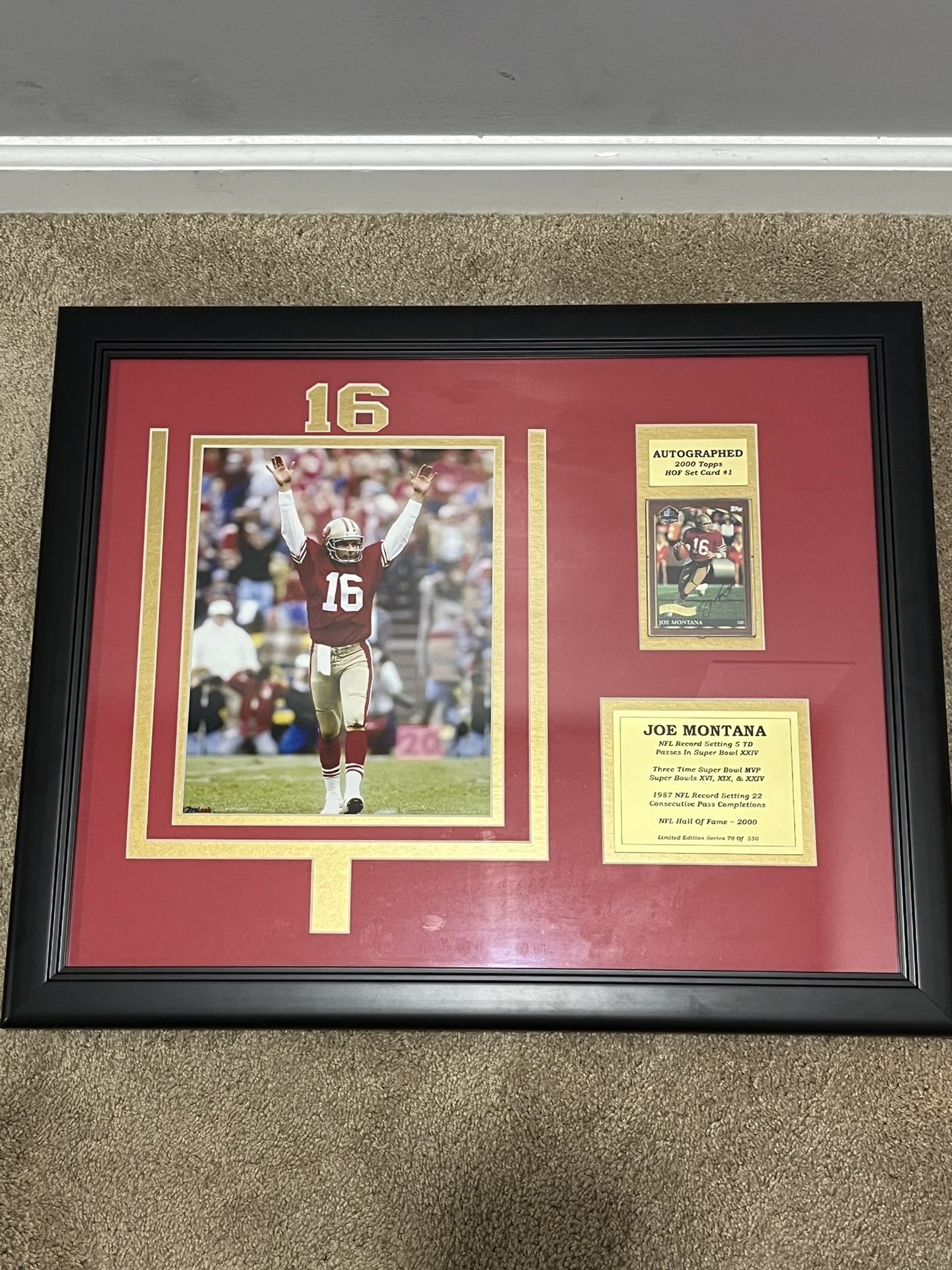 Joe Montana Autographed Card / Display