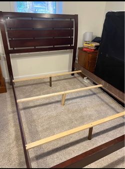 Full Size Brown Wooden Bed Frame – Free Delivery & Install