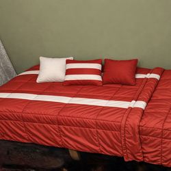 Twin size bed mattress and bedsheet