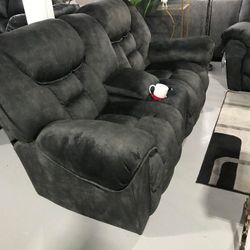 New Brand | Big Sale | Capehorn Granite Reclining Sofa And Loveseat Set | Living Room Furniture Set @ Sameday Delivery 🚚