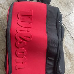 WILSON Clash V2 Super Tour Tennis Backpack - Red/Black, Holds up to 2 Rackets