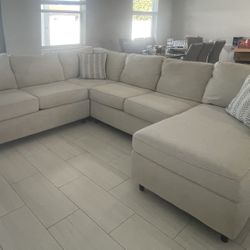 Oversize Sectional Modern Light Beige Kevin Charles 