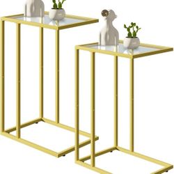 C Shaped End Table Set of 2,