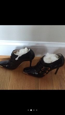 Jimmy Choo patent leather booties; sz 38