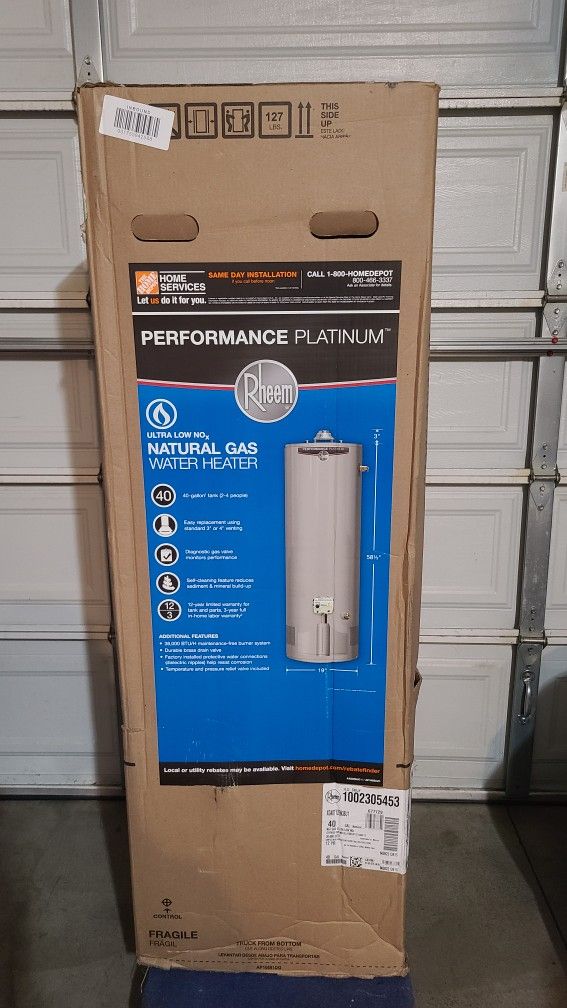 Rheem 40 Gal Water Heater Platinum Edition 12 Years Warranty