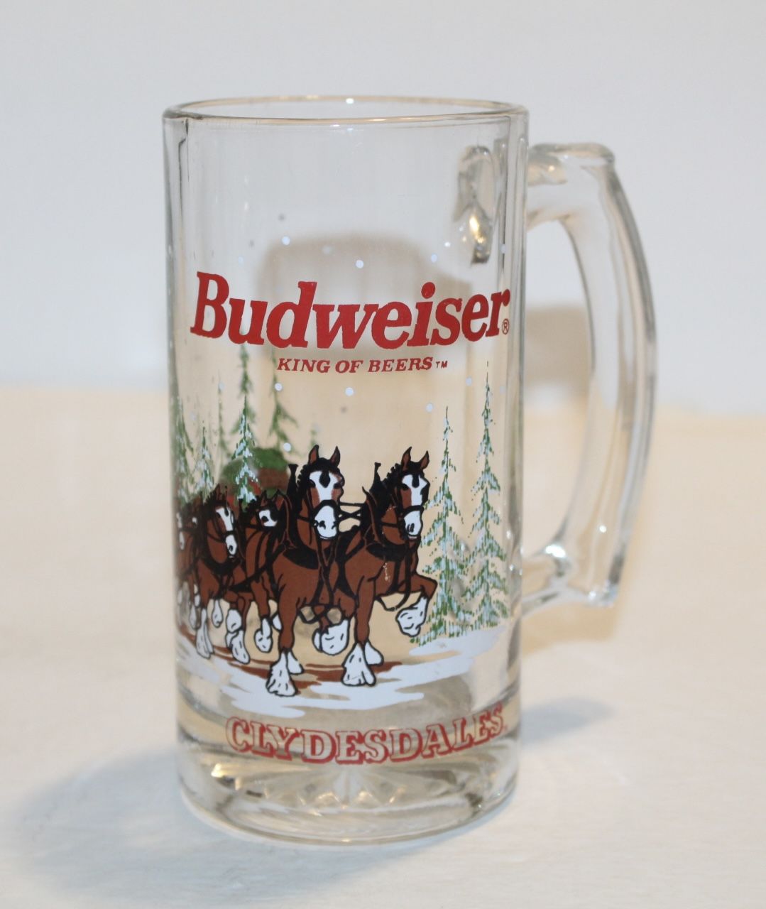 Vintage 1996 Anheuser Busch Budweiser Clydesdales Glass