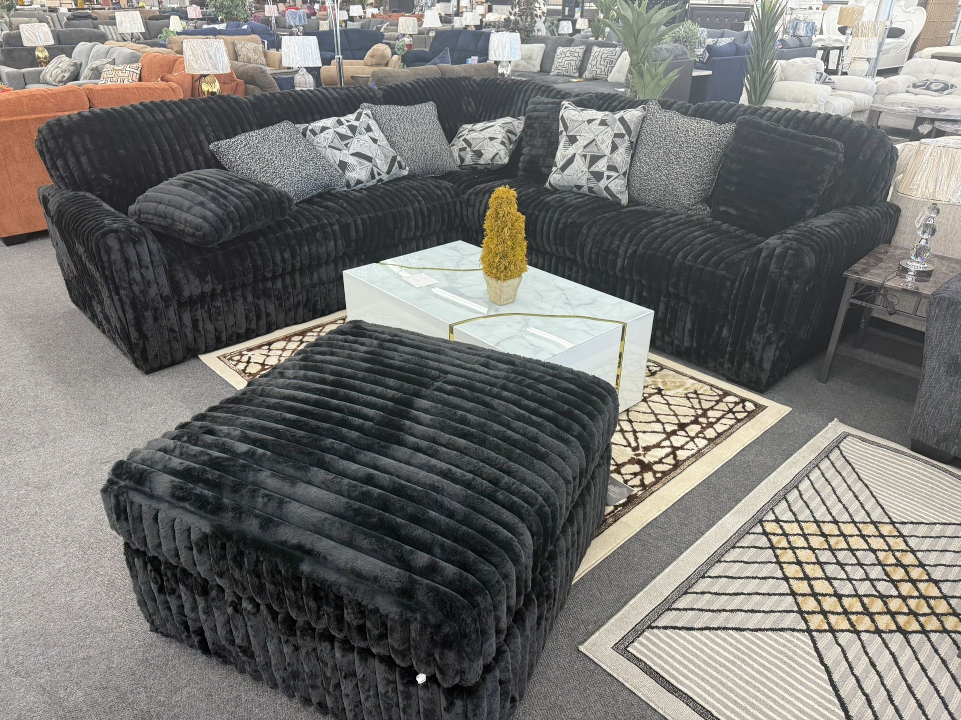 Sectionals Black Fur Ashley On Sale Deals On Furniture Mattress Appliances