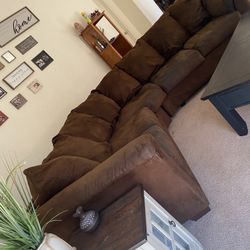Sectional Brown Couch 