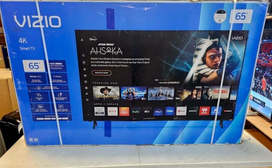 65 Tv $55 down on financing free delivery six month warranty 65 Vizio TV smart 4K HD TV