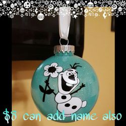Olaf Christmas ornament can add name also