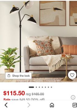 70"x36" 3-Head Floor Lamp Black - Threshold™: Adjustable, ETL Listed, Metal Shades, No Tools Assembly