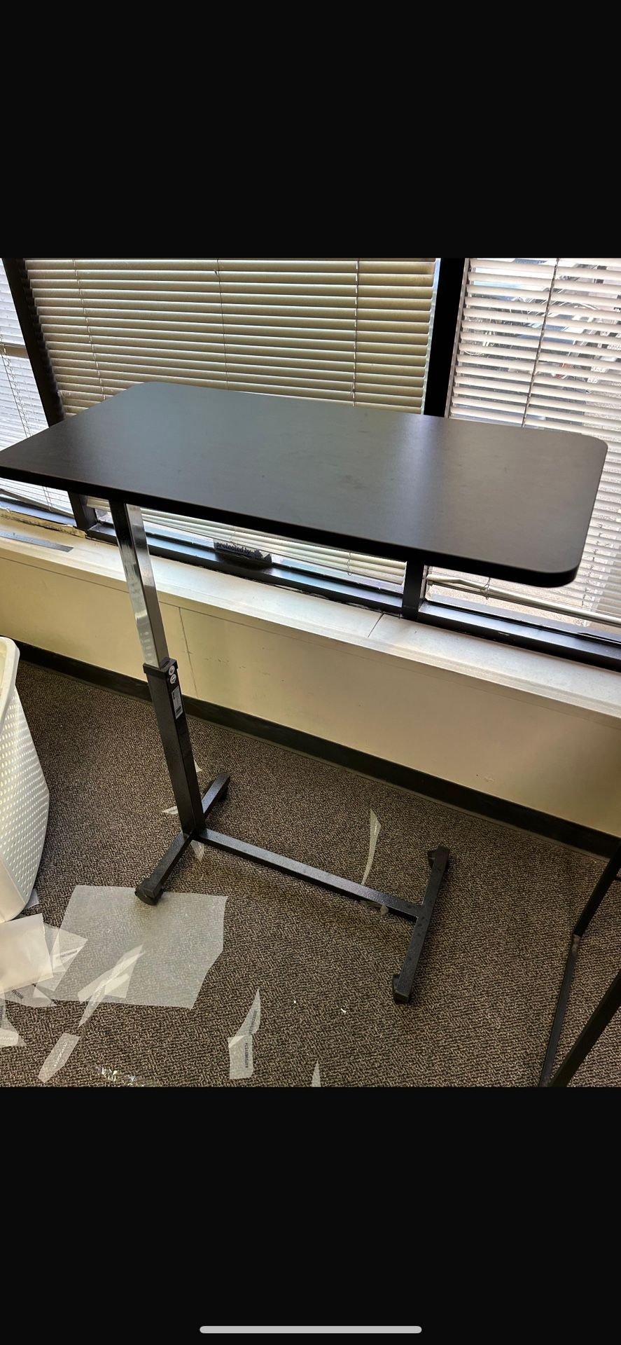 Adjustable Overbed Table / Hospital Bed Desk – Black