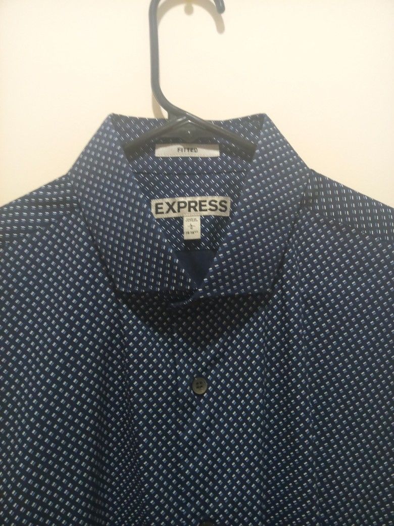 EXPRESS FITTED LONG SLEEVE DRESS SHIRT