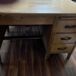 Oak Desk 42” X 32” X 29”