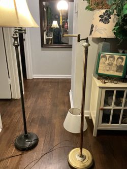 Two antique floor lamps, one has no shade (both for $30