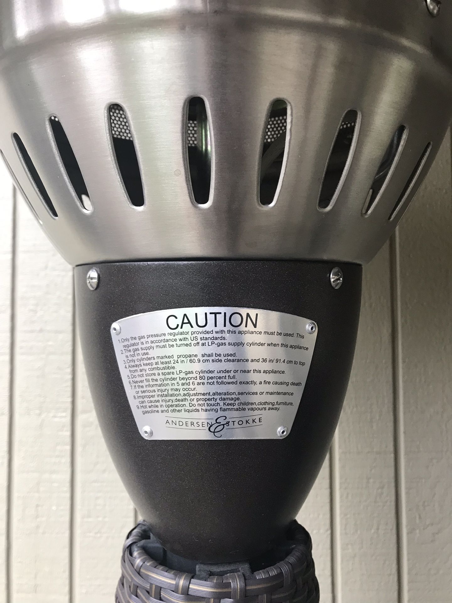 Anderson & Stokke Woven Wicker Patio Heater for Sale in WA