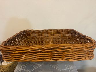 Large Wicker Woven Basket Trays