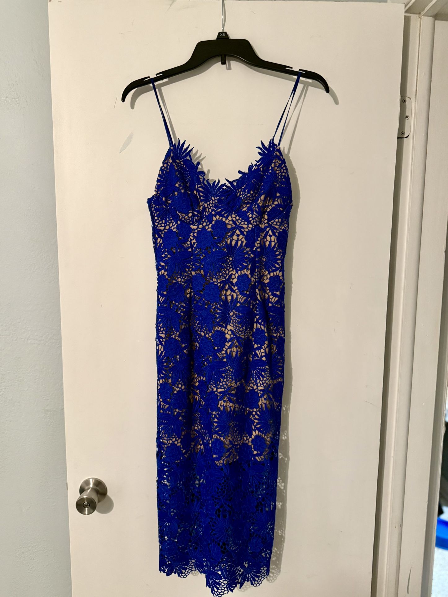 Bardot Cobalt Blue Lace Midi Dress – Size XS, NWT