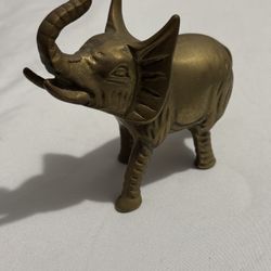 Solid Brass Elephant Figurine – Trunk Up Lucky Decor